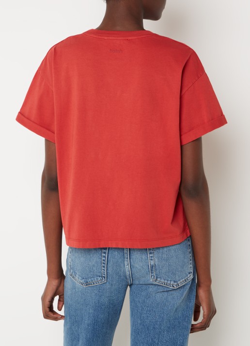 ba&sh Rosie T-shirt met stretch - achterkant steenrood