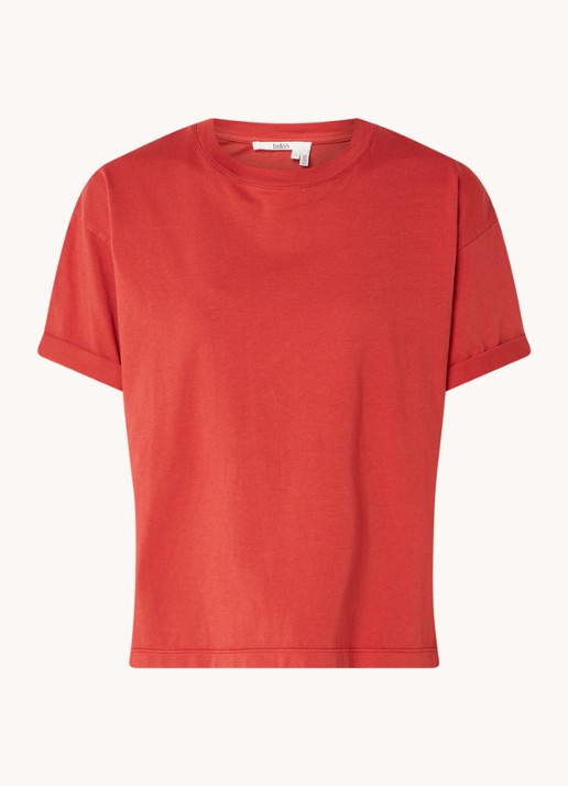 ba&sh Rosie T-shirt met stretch - voorkant 2 steenrood