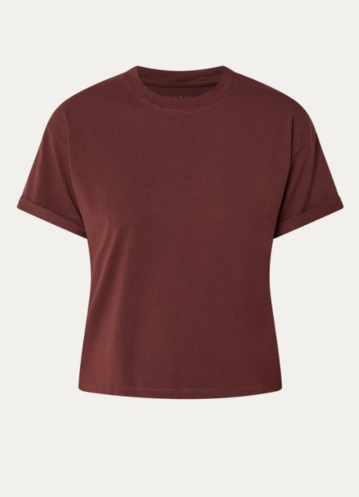 ba&sh Rosie T-shirt met stretch - voorkant 3 bordeauxrood