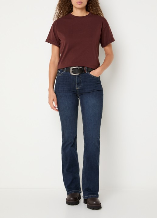 ba&sh Rosie T-shirt met stretch - voorkant 4 bordeauxrood
