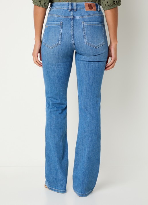 ba&sh Ross high waist slim fit jeans met medium wassing - achterkant 4 indigo