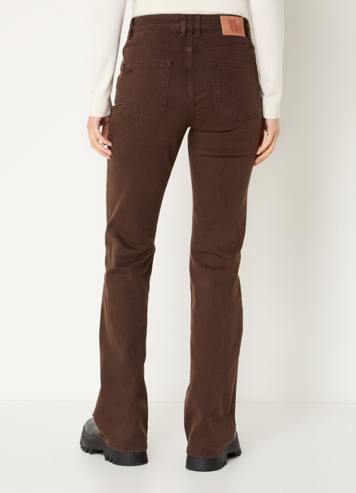 ba&sh Ross mid waist flared jeans met gekleurde wassing - achterkant donkerbruin