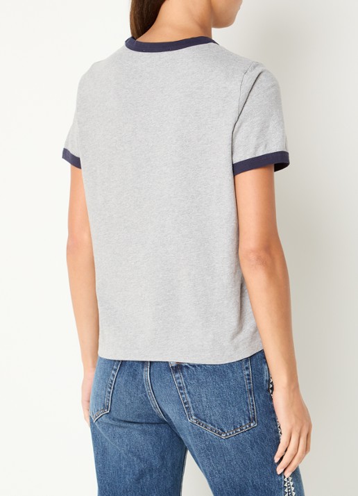 ba&sh Rosta T-shirt met print - achterkant 4 lichtgrijs