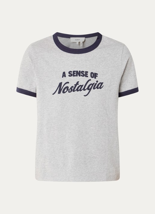 ba&sh Rosta T-shirt met print - voorkant 2 lichtgrijs