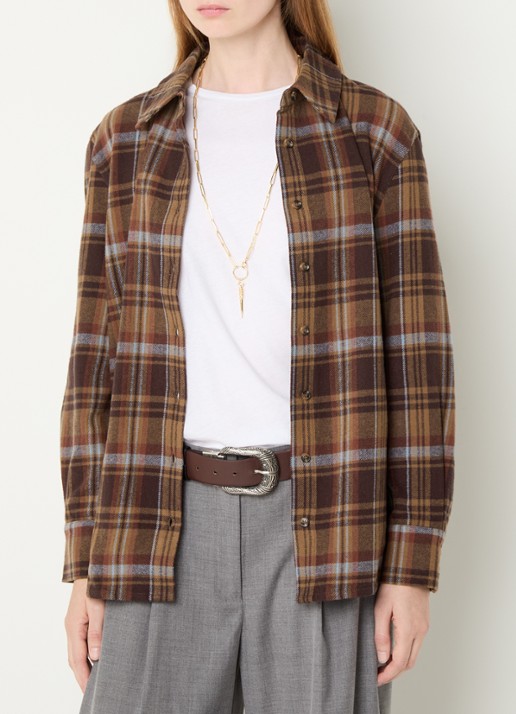 ba&sh Roxea blouse met ruitdessin