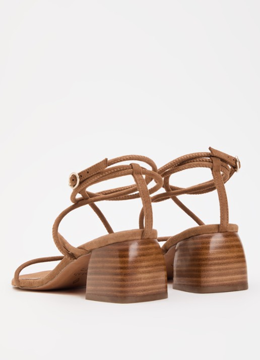 ba&sh Sandalette van suède - achterkant bruin
