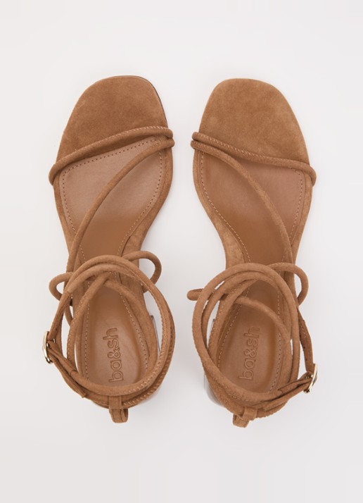 ba&sh Sandalette van suède - detail 4 bruin