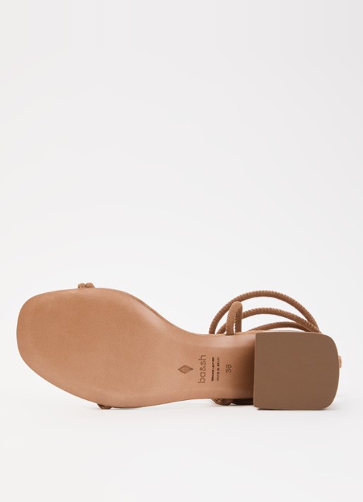ba&sh Sandalette van suède - detail 5 bruin