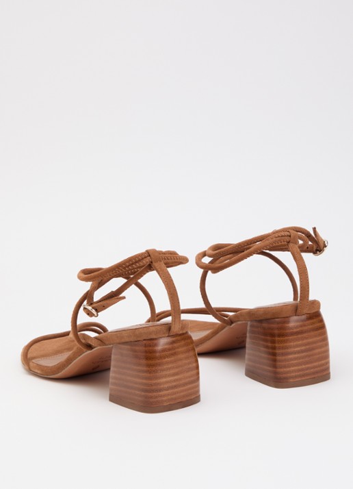 ba&sh Sandalette van suède - achterkant 9 bruin