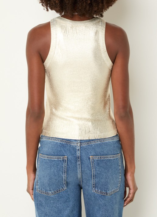 ba&sh Shadey tanktop met metallic finish - achterkant 3 goud