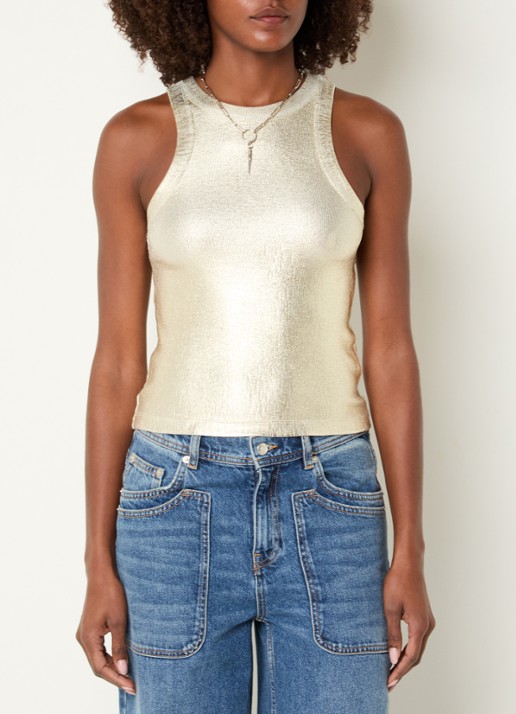 ba&sh Shadey tanktop met metallic finish