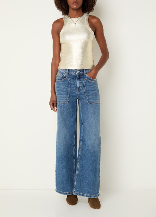 ba&sh Shadey tanktop met metallic finish - voorkant 2 goud