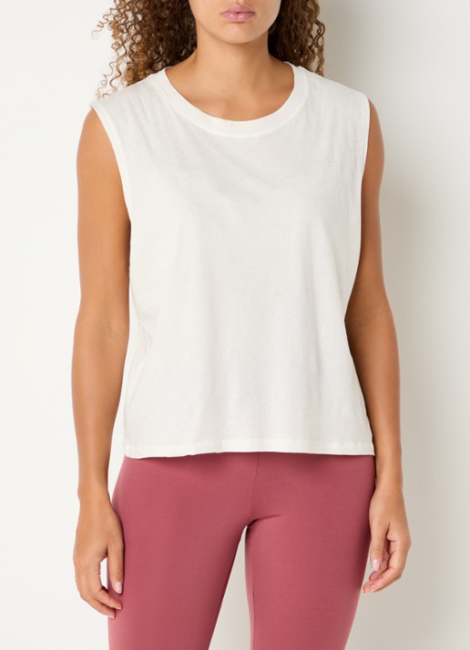 ba&sh Shava tanktop met backprint - achterkant gebroken wit