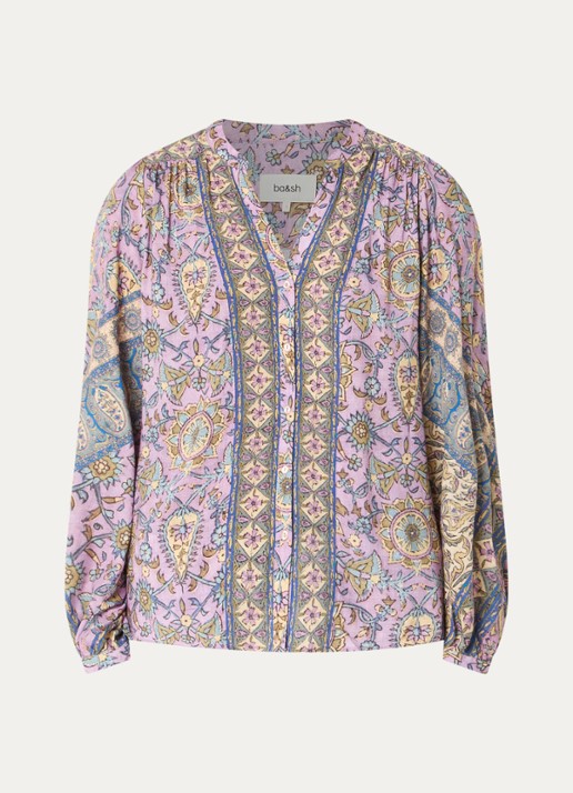 ba&sh Simi blouse met print - voorkant paars