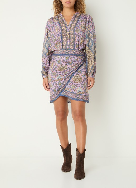 ba&sh Simi blouse met print - voorkant 2 paars