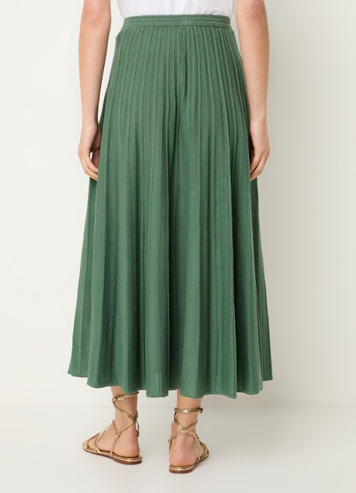 ba&sh Sindy maxi plooirok - achterkant 4 groen