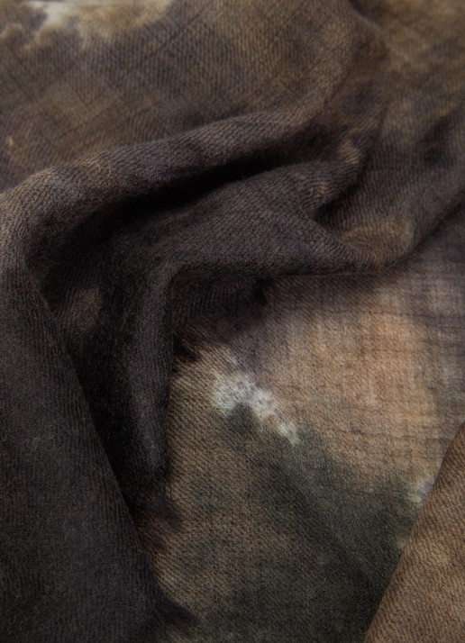 ba&sh Sofia sjaal in zijdeblend 150 x 110 cm - detail 2 groen