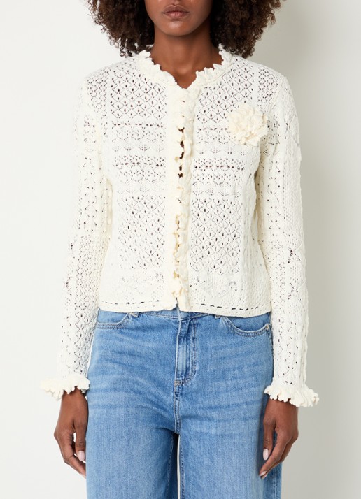 ba&sh Soria grofgebreid vest met broderie