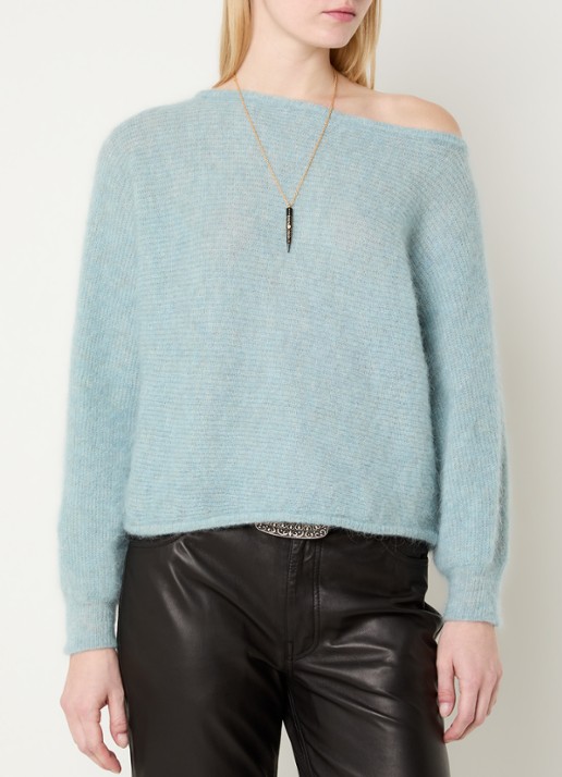 ba&sh Suela grofgebreide pullover in alpaca wolblend met asymmetrische hals