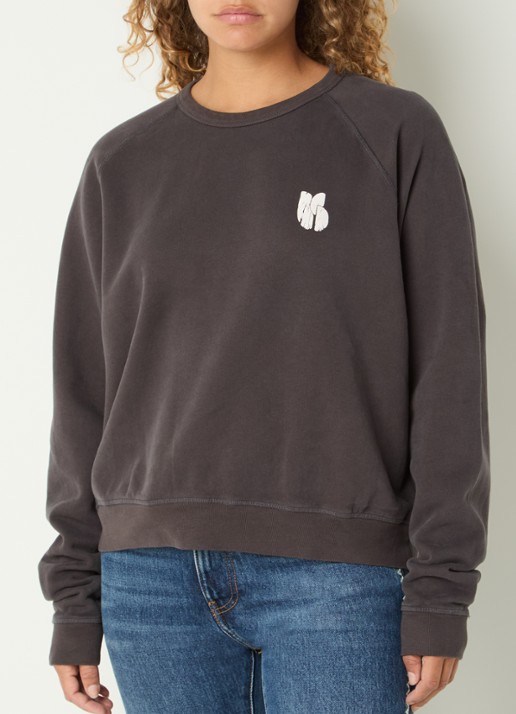 ba&sh Swing sweater met front- en backprint - achterkant 4 antraciet