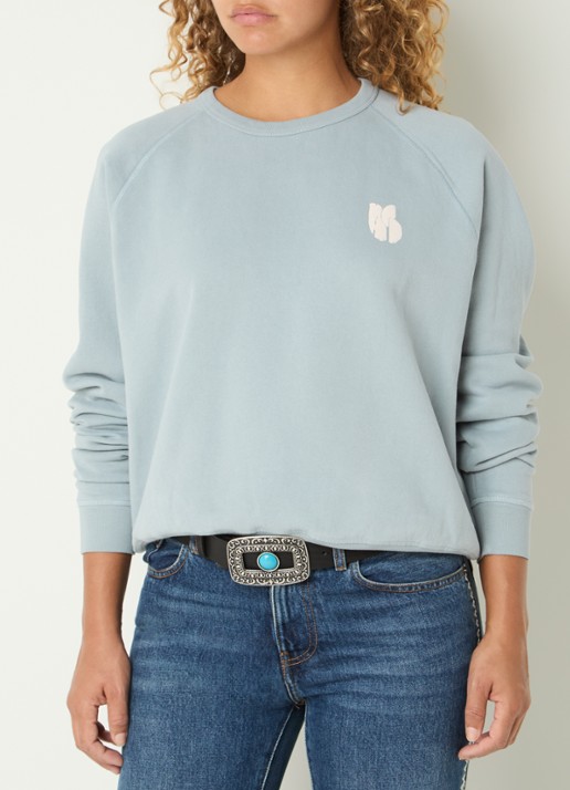 ba&sh Swing sweater met front- en backprint - achterkant 4 lichtblauw