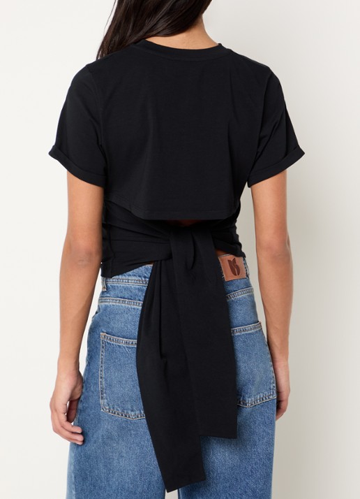 ba&sh T-shirt met cut-out detail - achterkant zwart