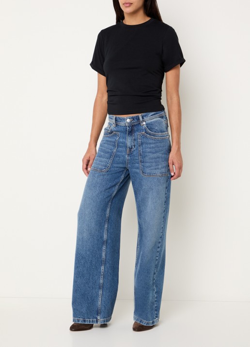 ba&sh T-shirt met cut-out detail - voorkant 3 zwart