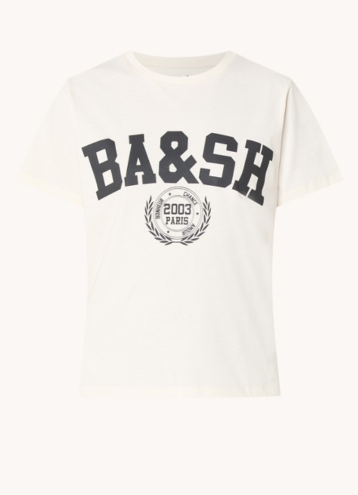 ba&sh T-shirt met logoprint - voorkant gebroken wit