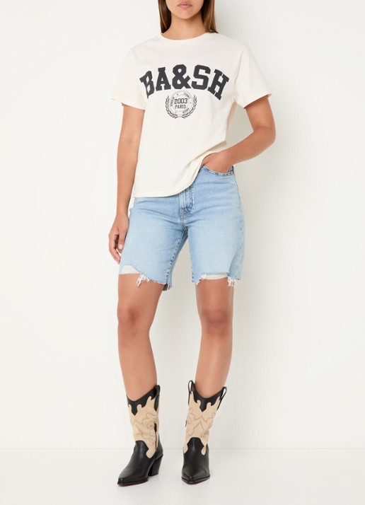 ba&sh T-shirt met logoprint - voorkant 2 gebroken wit