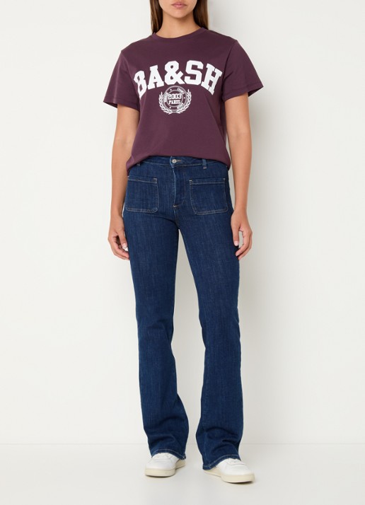 ba&sh T-shirt met logoprint - voorkant 2 aubergine