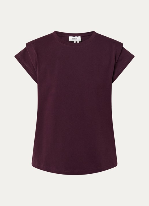 ba&sh T-shirt met stretch - voorkant 3 bordeauxrood