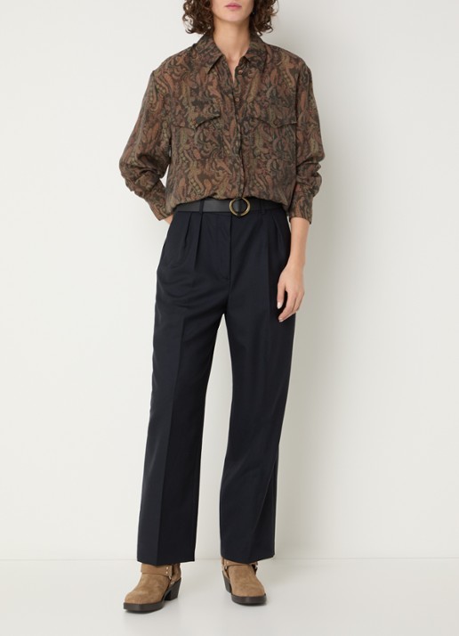 ba&sh Tao blouse met print - voorkant 3 khaki