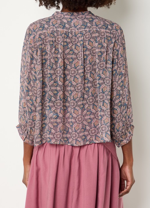 ba&sh Tazio blouse met print - achterkant 3 aubergine