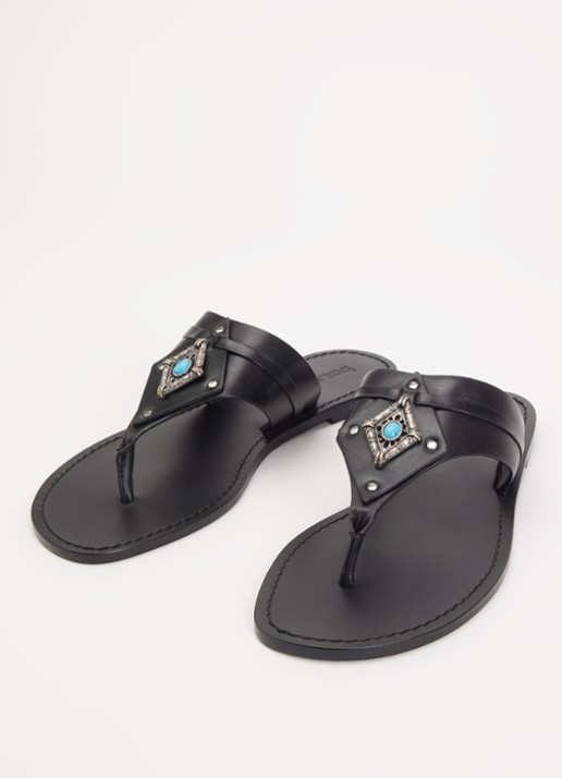 ba&sh Tcor slipper van leer - detail zwart