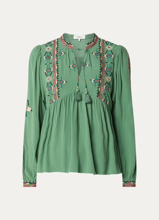 ba&sh Tilt tuniek met borduring - voorkant groen