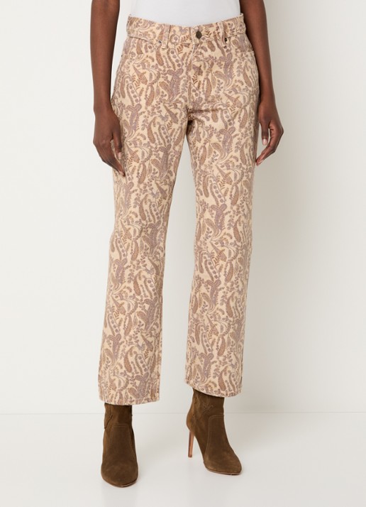 ba&sh Tooty high waist straight fit jeans met paisley dessin