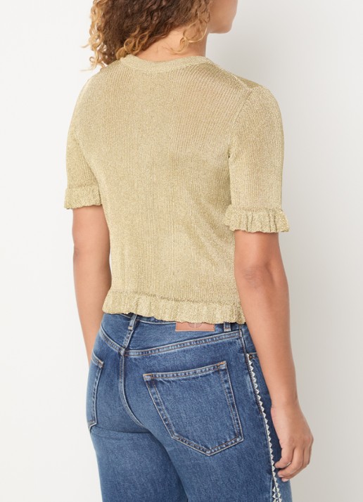 ba&sh Top met metallic finish - achterkant 3 goud