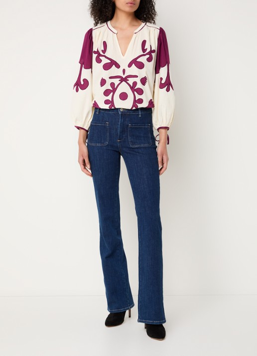 ba&sh Tupa tuniek met borduring - voorkant 2 creme