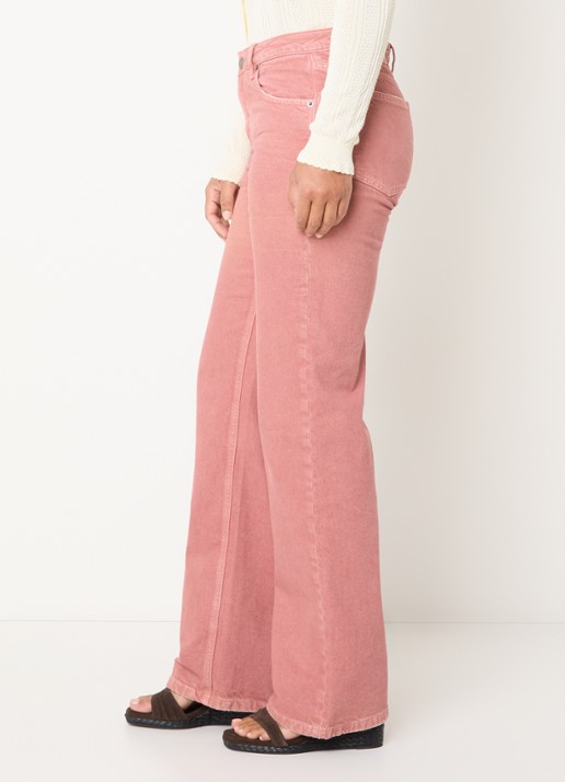 ba&sh Vana high waist straight leg jeans met gekleurde wassing - detail 2 zalmroze
