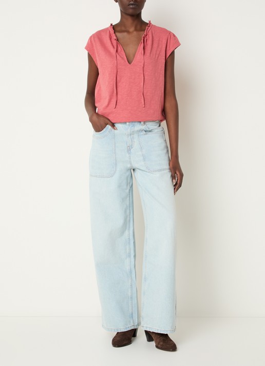 ba&sh Very top met strikkraag - voorkant 4 roze