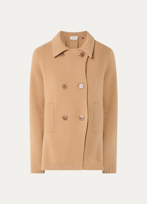 ba&sh Vesta grofgebreid vest in wolblend - voorkant 2 camel