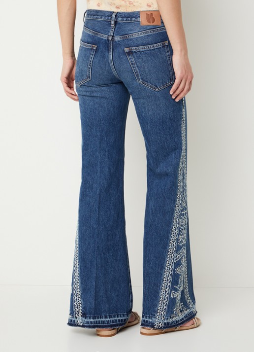 ba&sh Vivy low waist flared jeans met medium wassing - achterkant 3 indigo