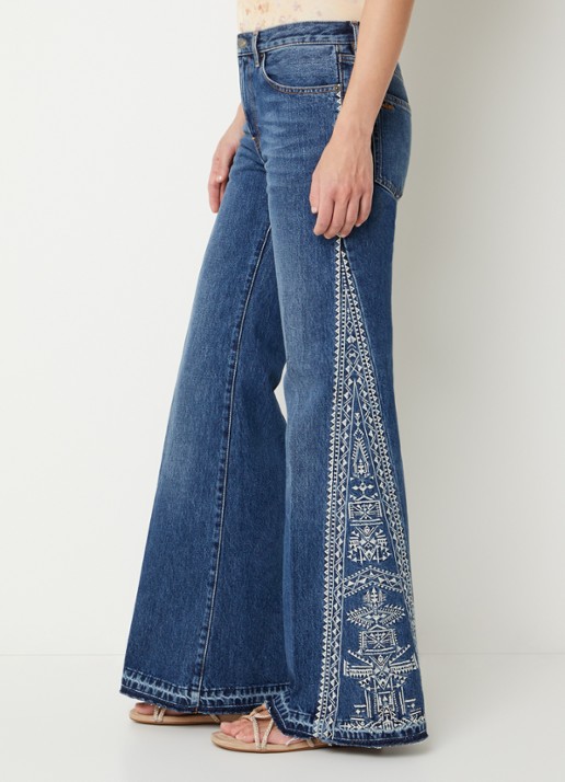 ba&sh Vivy low waist flared jeans met medium wassing - detail 5 indigo