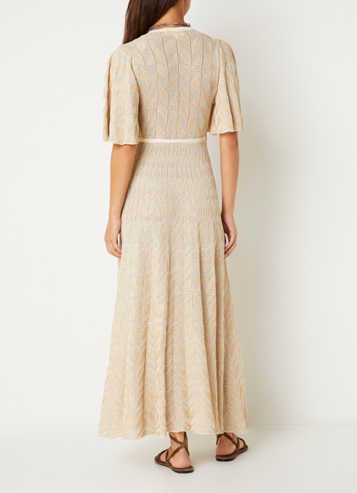 ba&sh Weena maxi wikkeljurk met lurex - achterkant 4 goud