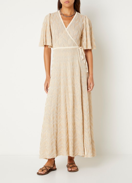 ba&sh Weena maxi wikkeljurk met lurex