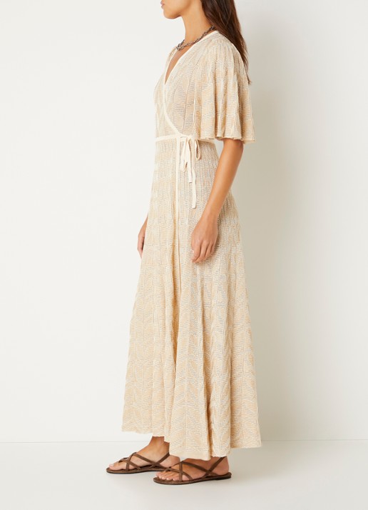 ba&sh Weena maxi wikkeljurk met lurex - voorkant 2 goud