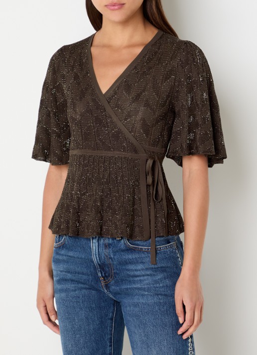 ba&sh Wendy wikkeltop met lurex