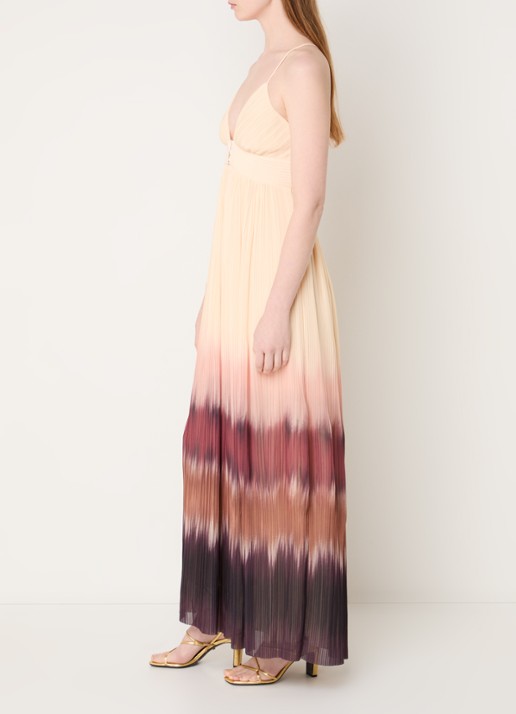 ba&sh Wila maxi jurk met dip-dye dessin en plissé - achterkant 5 lichtroze