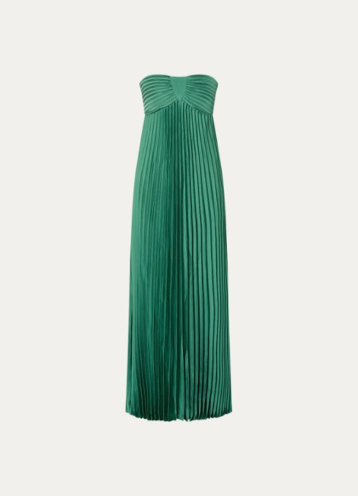 ba&sh Willow maxi jurk met plissé - voorkant 3 groen