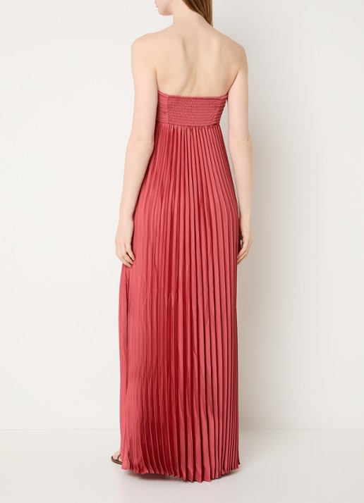 ba&sh Willow maxi jurk met plissé - achterkant 3 steenrood